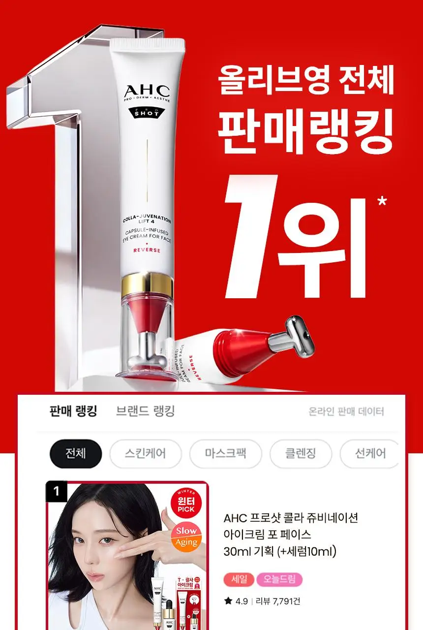 [윈터 PICK/ 단독기획] AHC 프로 샷 콜라 쥬비네이션 아이크림 포페이스 30ml 기획 (+세럼10ml) 상세페이지 2